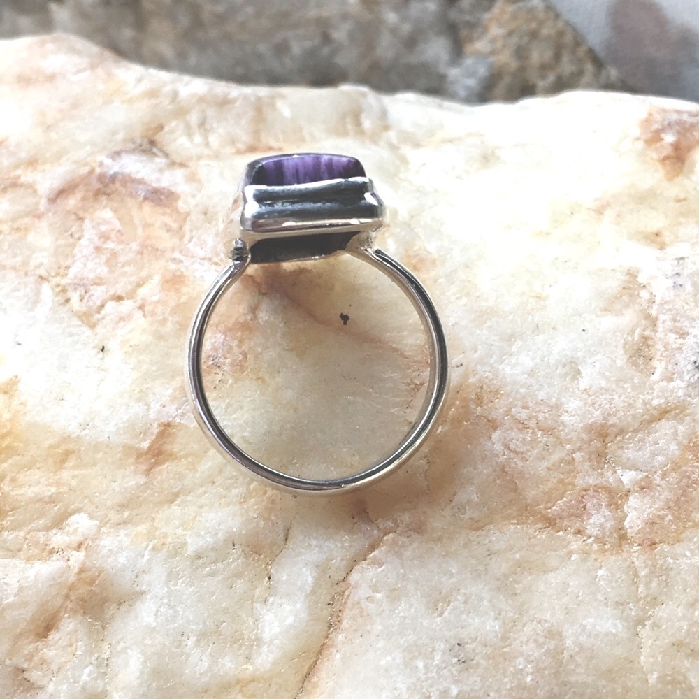 Siberian Charoite 925 sterling silver ring 6 NWT - Picture 5 of 7